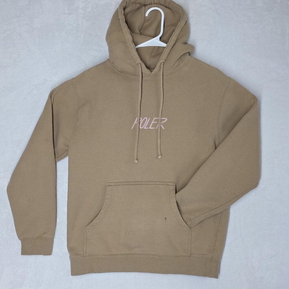 Poler Camp Vibes Hoodie Sweatshirt Size Adult Small Tan/Brown Stevie Gee